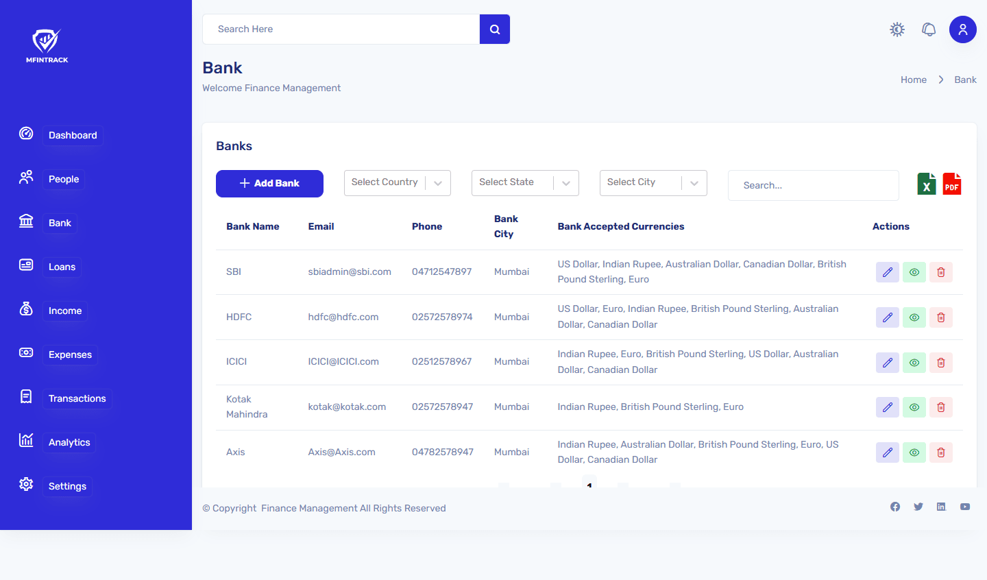 Reinsoft Portfolio: Finance Managment System Finance Managment System - Custom Software Project by Reinsoft